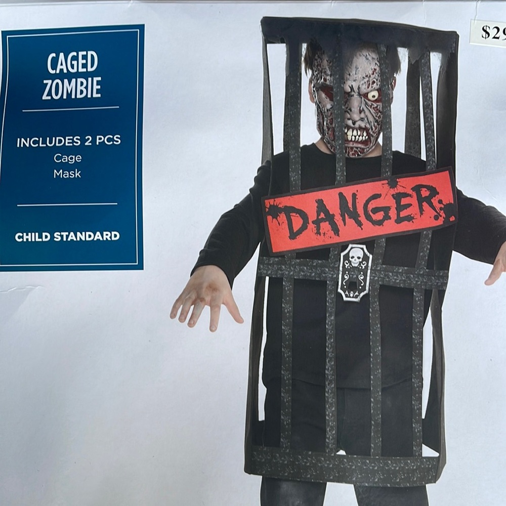 Caged Zombie Kids Costume! New!